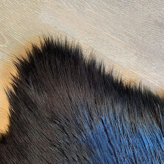 LAMBZY High Pile Super Soft Faux Sheepskin Rug (Black, 3'x5')