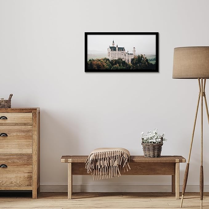 Americanflat 12x24 Picture Frame with Polished Plexiglass - Black Picture Frame - Wide Photo Frames Made of Engineered Wood for Vertical or Horizontal Wall Display - Epic Collection - Black