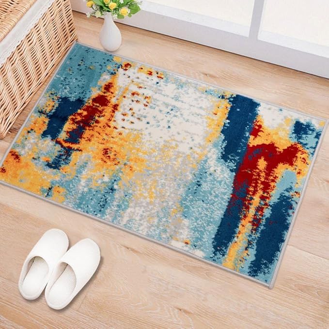 Rugshop Sky Collection Abstract Area Rug, Fade-Resistant Carpet for Living Room,Entryway,Doormat or Bedroom, 2' x 3'