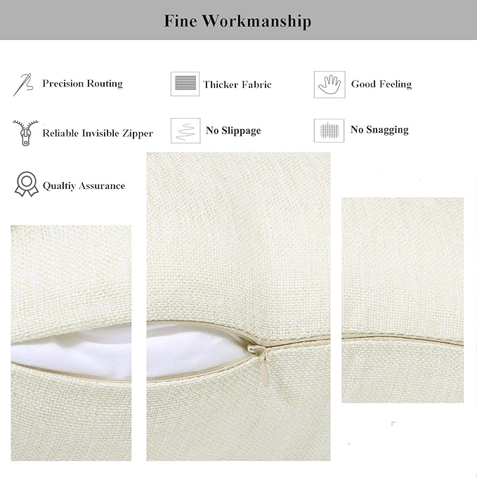 Pack 8 Linen Throw Pillow Covers Set Cushion Case for Sofa Bedroom Car, Blank for HTV Iron on Design,18x18 Inch