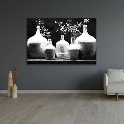 ArtDirect Monochrome Vases Custom Framed Art Print Giclee Print or Canvas Options with Various Sizes and Customization by Allen, Kimberly