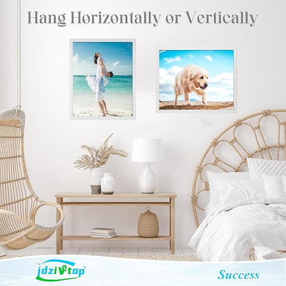 20x28 Frame Rustic White, Distressed 28x20 Picture Frame, Art Pic Hanging Poster Frame, 20 by 28 Gallery Family Concert Portrait Wall Photo Frame Anniversary/Birthday/Wedding/Thank you/Christmas Gift
