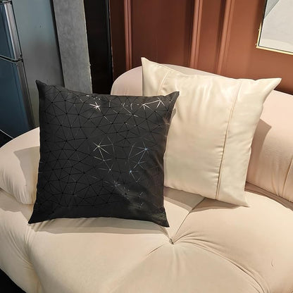 Faux Leather Throw Pillow Covers 24X24 Inch Beige Brown Outdoor Modern Farmhouse Solid Decorative Pillow Covers for Room Couch Living Bedroom Bed Sofa