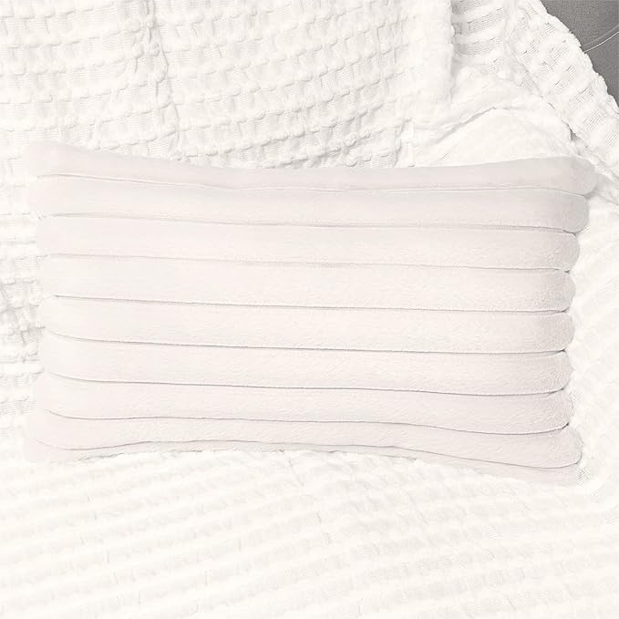 2 Pack 12x20 Pillow Cover Velvet Pillow Covers, Faux Fur Oblong Throw Pillow Covers for Living Room Decorations Throw Pillow Case, Throw Pillow Cover Cushion Cover for Home Sofa Bedroom Car, Ice Cream