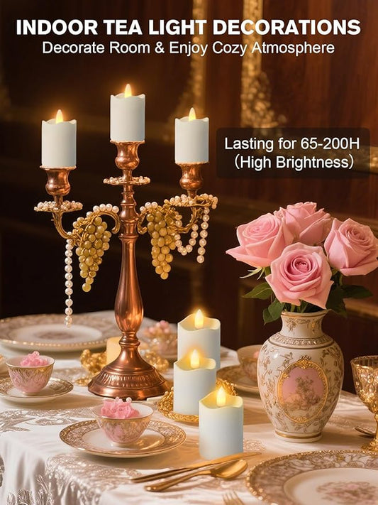 Rechargeable Tea Lights Candles with Remote Timer, 2" x 2.1" Flameless LED Candles with USB Charging Base, Small Votive Candle Electric Fake Candle for Wedding Table Decor Dining (12 Pack)