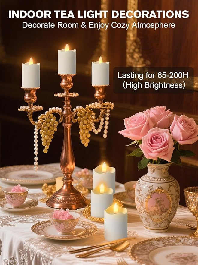 Rechargeable Tea Lights Candles with Remote Timer, 2" x 2.1" Flameless LED Candles with USB Charging Base, Small Votive Candle Electric Fake Candle for Wedding Table Decor Dining (8 Pack)