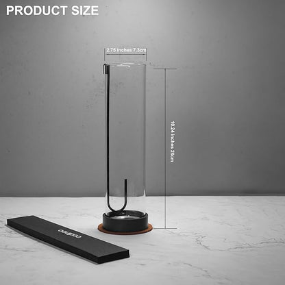 Incense Holder for Sticks,Incense Burner Holder,Modern Incense Holder for Stick with Glass Ash Catcher,Insence-Stick Holder [Anti-Ash Flying] for Yoga Spa (Thin-Black)