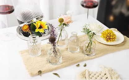 Bud Vases in Bulk - Small Glass Vase Set of 20 Different Shape Vintage, Mini Vases Clear for Flowers, Table, Wedding, Centerpieces, Home Decor