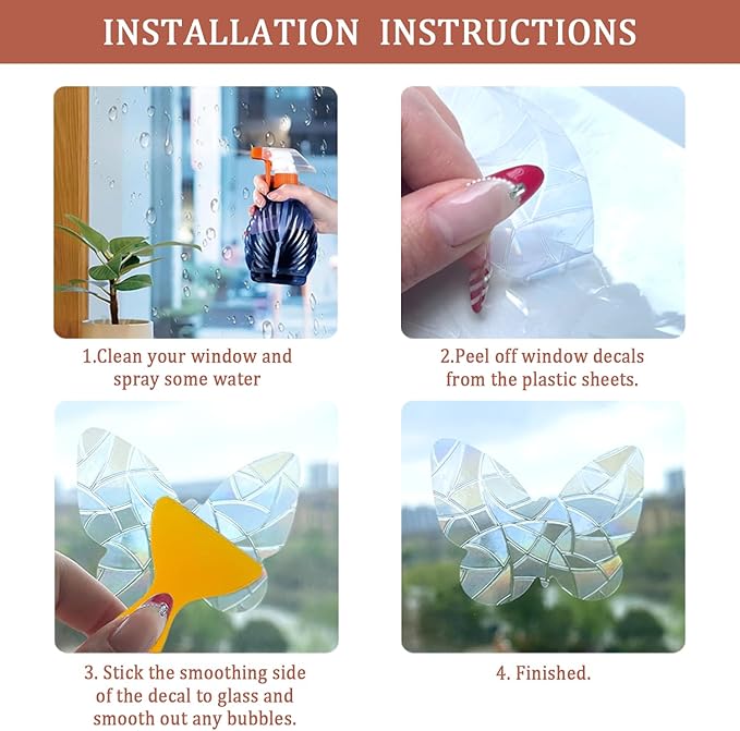 59 Pieces Star Moon Cat Sun Catcher Window Clings for Glass Windows, Anti-Collision Stickers Decals Prevent Bird Strikes,Rainbow Prismatic Window Clings Non Adhesive