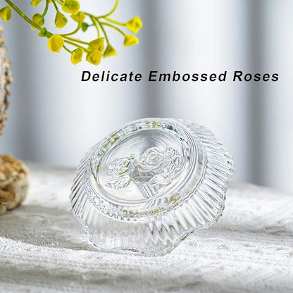 H&D HYALINE & DORA Crystal Scallop Ring Holder for Jewelry,Well-crafted Glass Rings Dish,Jewelry Rack Ring Holder for Wedding,Jewelry Display Decor Gift for Mom Wife Girlfriend(Clear)