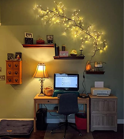 The Lighted Willow Vine Plants for Living Room Decor,LKGOOD Christmas Decorations, Light Trees with 144 LEDs Plug in for Decoration Inside(1PCS Black)