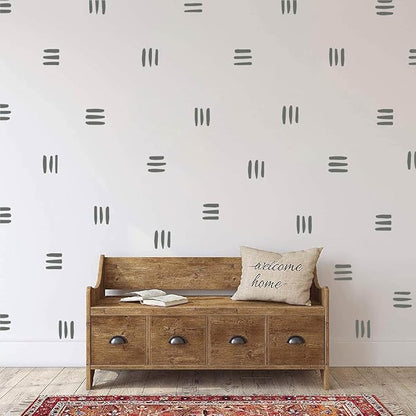 120pcs Modern Line Wall Stickers Boho Nursery Kids Living Room Scandinavian Home Décor Self-Adhesive Murals Vinyo DIY Gift YT5037 (Grey)