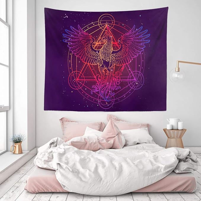 Phoenix Magic Array Alchemy Constellation Wall Hangings - Large Tapestry for Bedroom, Living Room, Dorm, Man Cave (80x60 Inch)