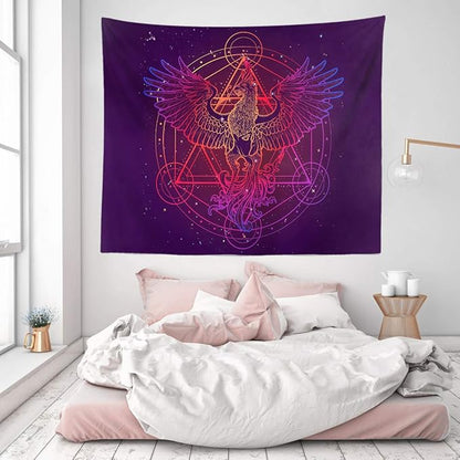 Phoenix Magic Array Alchemy Constellation Wall Hangings - Large Tapestry for Bedroom, Living Room, Dorm, Man Cave (80x60 Inch)