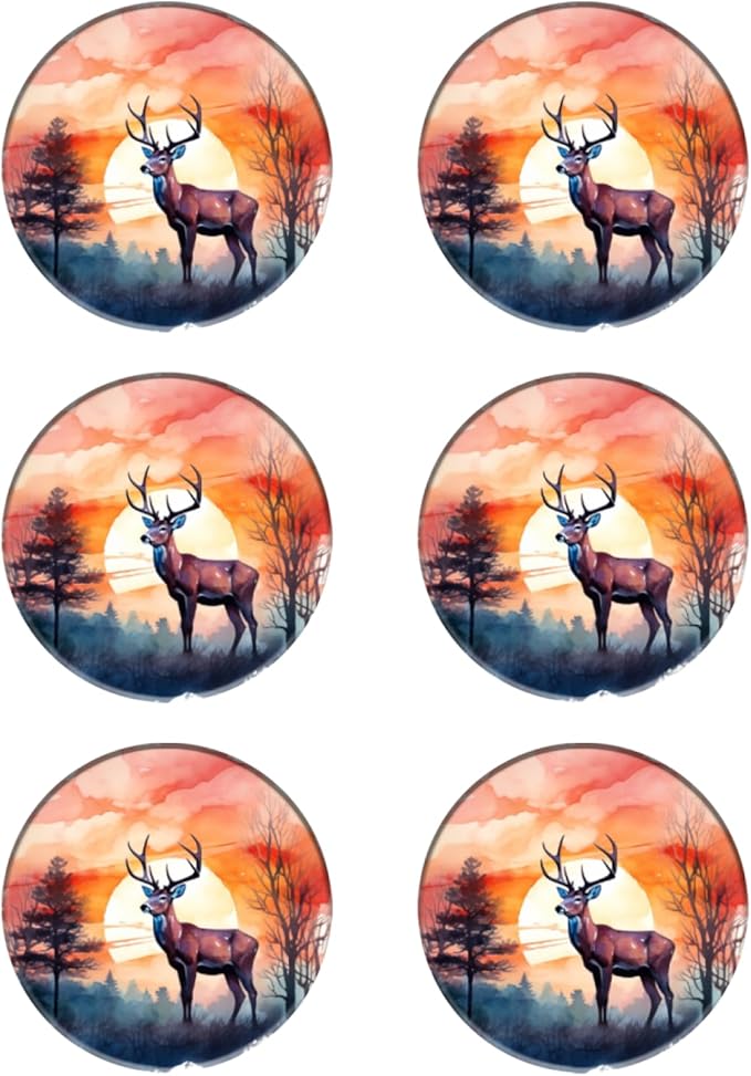 Coasters Set of 6 Ceramic Drink Coaster with Cork Base Modern Style Coasters for Mugs and Cups Office Kitchen 4 in