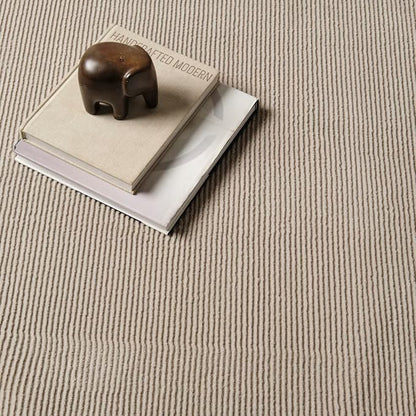 Revival Rugs Stripe 7'10"x10' Washable Area Rug for Living Room Bedroom - 100% Recycled Oeko-TEX Certified, Medium Pile, Taupe