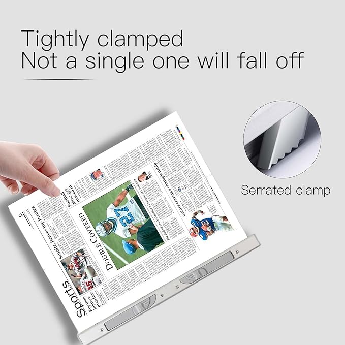 Aluminum Alloy Newspapers Holders for Office，Home,Newspaper Rack Can Hold 30 pages,Newspaper Hanger Holding Files on the Wall to Save the Space