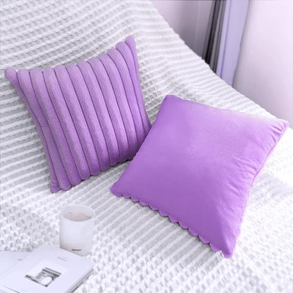 1 Pack 18x18 Pillow Cover Velvet Pillow Covers, Faux Fur Square Throw Pillow Covers for Living Room Decorations Throw Pillow Case, Throw Pillow Cover Cushion Cover for Home Sofa Bedroom Car, Violet