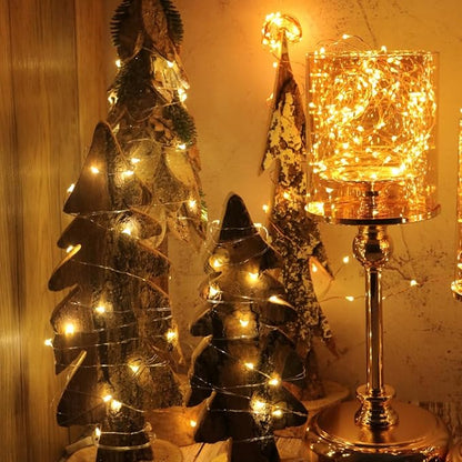 OakHaomie 6 Pack Fairy Lights Battery Operated No Remote LED Starry String Lights 30 Micro Starry LEDs on 10ft Copper Wire Light for DIY Wedding Centerpiece Table Decorations (Amber)