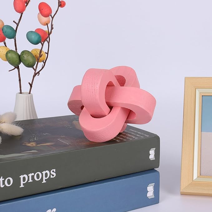 Wood Knot Decor Coffee Table Decor Shelf Decor Table Books Hand Carved Home Decoration Boho Farmhouse Rustic Modern Chain Link Decor Shabby Chic Bookshelf Decor 3 Link Wooden Knot