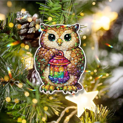 Bronze Owl Beacon Acrylic Suncatcher, Window Hanging Sun Catcher Ornament, Crystal Prism Light Catcher Decor, Sunlight Window Decor, Aesthetic Home Decor Gift