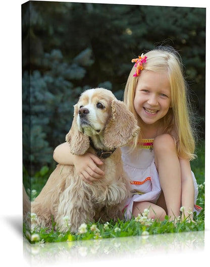 TreeDeal Custom Canvas Prints with Your Photos, Framed 8” x 10” Personalized Pictures Print, Customized Photo to Canvas Wall Art Ideal for Home Decor Gift Wrapping Pets Family Baby Wedding