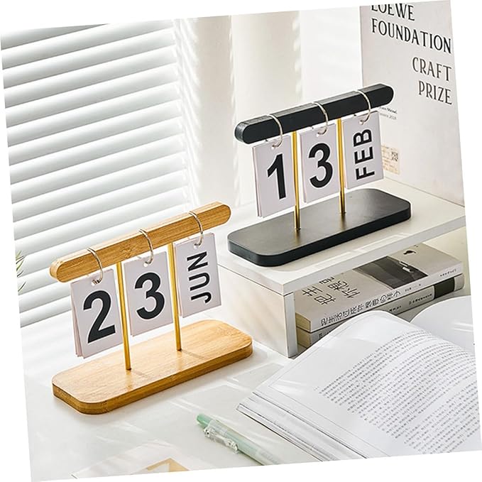 Generic Simple Perpetual Desk Calendar with Movable Blocks for Office Home and Classroom Decoration Reusable Nordic Style Table Ornament for Living and Teacher Desk