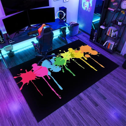 Colorful Paint Splash Rug 6x8 Large Area Rugs Minimalist Multicolor Art Rugs Soft Non Slip Washable Non Shedding Indoor Carpet for Living Room Bedroom Kids Room Home Entrance Foyer Decor