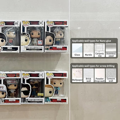 YODAR 10 Pack Acrylic Floating Shelves for Funko Pop in-The-Box Figures, Display Case for Boxed Characters, Wall Mounted Shelf with Mounting Kit, Perfect for Decoration & Storage