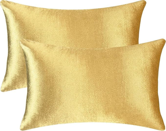 2 Pack 12x20 Pillow Cover Velvet Pillow Covers, Square Throw Pillow Covers for Living Room Decorations Throw Pillow Case, Throw Pillow Cover Cushion Cover for Home Sofa Bedroom Car, Gold