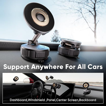 Phone Holders for Your Car, Car Phone Holder for Magsafe [120+ LB Strongest Suction & 2800gf Strongest Magnetic] 360° Adjustable Magnetic Car Phone Mount for iPhone 17 Pro Max 16 15 14 13 12 Air Plus