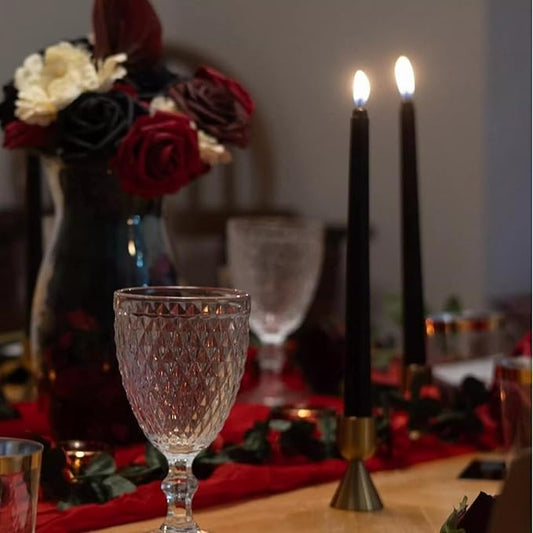 Brass Gold Candlestick Holder,Taper Candle Holders,Candle Stick Holders 2Pcs,Modern Aluminium Taper Holder for Table Mantel Wedding Housewarming Gift
