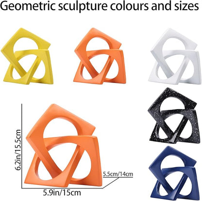 DOVDOV Geometric Cube White Knot Decorations, Geometric Sculptures, Modern Home Decorations for Home Decor Accents, Dining Tables, on Shelves, Consoles, entryway Tabletop centrepieces