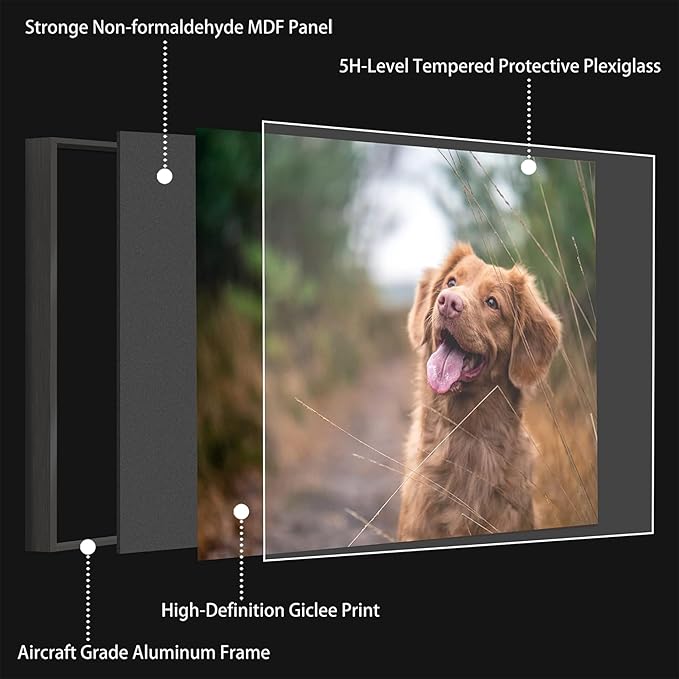 jenesaisquoi Upload Your Photo Image Custom Personalized Photo to Poster Printing Home Decor Wall Art Prints (Black Frame, 16" x 12")