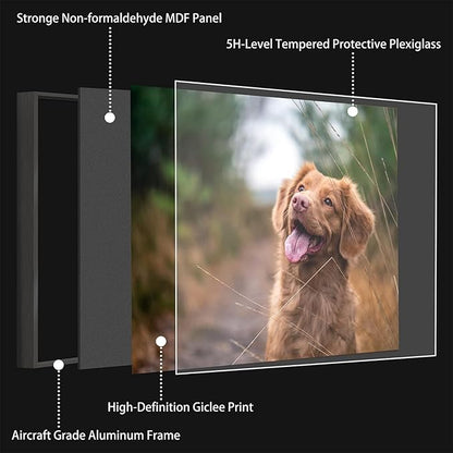 jenesaisquoi Upload Your Photo Image Custom Personalized Photo to Poster Printing Home Decor Wall Art Prints (Black Frame, 16" x 12")