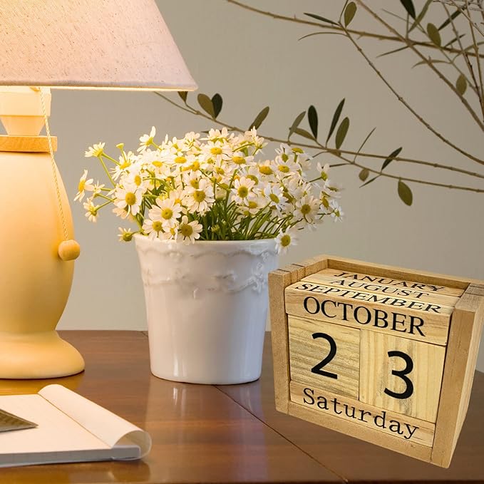 Office Calendar, Office Gift, Block Desk Calendars 2026, Lang Calendars 2026, Perpetual, Wood Office Accesory, Date Day Week Month, New Year, Christmas Gift, School.