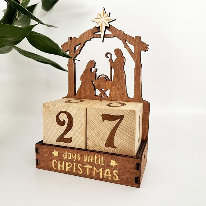 Christmas Countdowns Calendar Christmas Countdowns Wood Block,Christmas Advents Number Countdown Calendars Home Decors