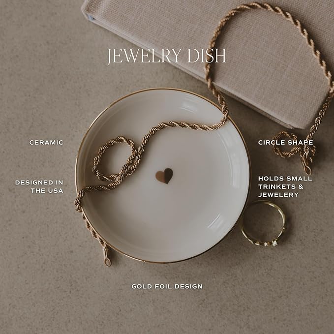 Sweet Water Decor Blue Deft Jewelry Dish Tray - Ceramic Ring Dish for Bridal Shower, Wedding, and Home Decor - Elegant Jewelry Holder & Organizer for Women