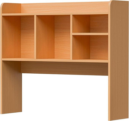 SUPER DEAL Desktop Bookshelf, Countertop Storage Hutch with 4 Shelves for Computer Desk, 2-Tier Display Rack, Multipurpose Wood Desk Hutch Storage Organizer for Home Office Dorm, Natural