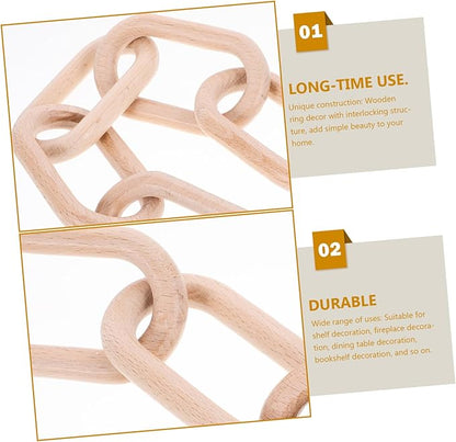 Wood Chain Link Decoration Minimalist Table Decor for Living Room Dining Table Rustic Design for Home Office and Special Occasions