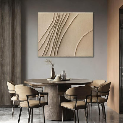 LEVERUP Abstract Painting Posters Art Brown Wall Artwork Minimalist Wall Decor for Dining Room Bedroom Office 32×40 Inchs Office Decorations Wall