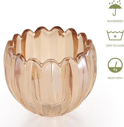 Tulip Lamp Shades Replacement, 5" Dia. * 4.25" H Amber Glass Sconce Shade Heavy and Thick for Wall Sconces Pendant Lights Ceiling Lights Chandelier, 1 Pack