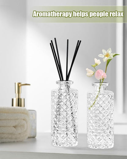 Bud Vases,6 Pcs Glass Vase Small Amber Bud Vases for Centerpieces, Vintage Vase for Centerpieces, Rustic Wedding, Home, Table Decor (Clear)