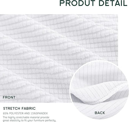 Hokway Couch Cushion Covers Stretch Cushion Covers Sofa Seat Cushion Slipcover Cushion Protector(White, Large)