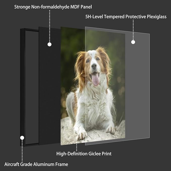 jenesaisquoi Upload Your Photo Image Custom Personalized Photo to Poster Printing Home Decor Wall Art Prints (Black Frame, 16" x 20")