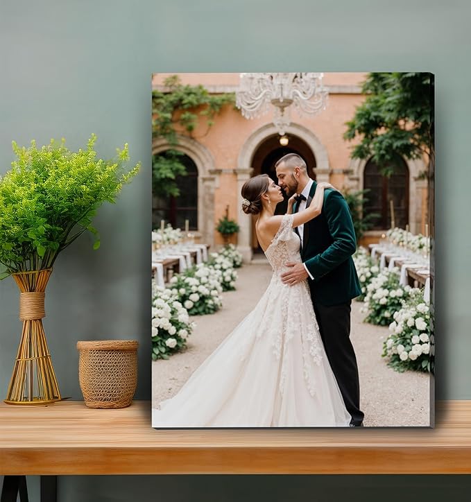 TreeDeal Custom Canvas Prints with Your Photos, Framed 11” x 14” Personalized Pictures Print, Customized Photo to Canvas Wall Art Ideal for Home Decor Gift Wrapping Pets Family Baby Wedding