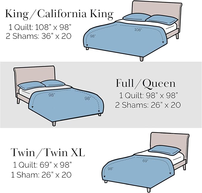 Southshore Fine Living, Inc. Christmas Bedding, Queen Quilt Set with 2 Pillow Shams, Reversible Christmas Quilt Farmhouse Bedding Set, Holiday Coverlet Queen Size/Full Size - White Christmas Theme
