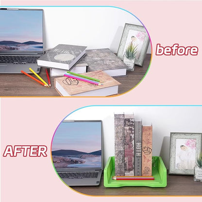 ZZYFGH 6 Pack Turn in Trays for Teachers, Plastic Classroom Paper Organizers, Colorful Storage Baskets for Office, Stackable Office Desktop Document Paper Storage(13.4 * 9.5 * 2.7in)