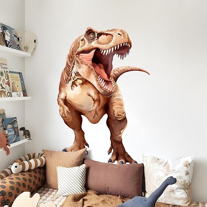 Large Dinosaur Wall Decals, Tyrannosaurus Dino Wall Stickers Vinyl Peel and Stick Wall Decal Self Adhesive Wall Art Sticker for Baby Nursery Kids Room Home Decor (30.7 * 48.8in)