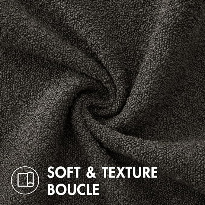 MIULEE 22x22 Inch Decorative Euro Sham Throw Pillows for Bed Set of 2 Textured Boucle Neutral Winter Throw Pillow Covers Dark Coffee Accent Solid Euro Couch Pillowcases Sofa Livingroom Home Decor
